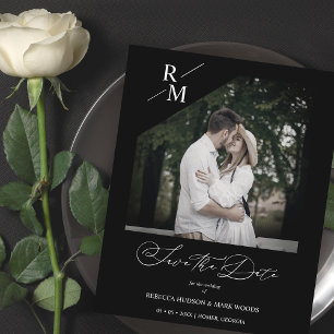Lámina Boda sofisticado de fotografía negra elegante de p
