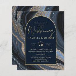 Lámina Boda STARRY NIGHT de la Marina LeahG Blue Gold Aga