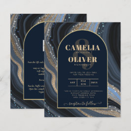 Lámina Boda STARRY NIGHT de la Marina LeahG Blue Gold Aga