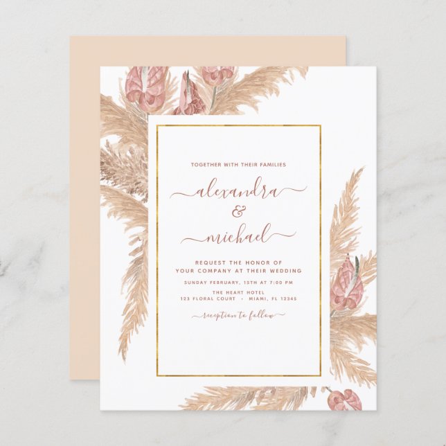 Lámina Boda tropical Boho Boho Bohemian (Anverso / Reverso)