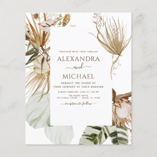 Lámina Boda Tropical De Boho De Foto Gráfica De Pampas Pr