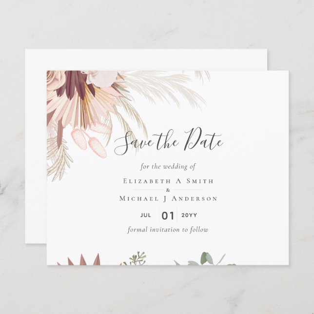 Lámina Boda Tropical de Borgoña Pampas (Anverso / Reverso)