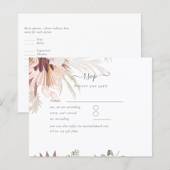 Lámina Boda Tropical de Borgoña Pampas (Anverso / Reverso)