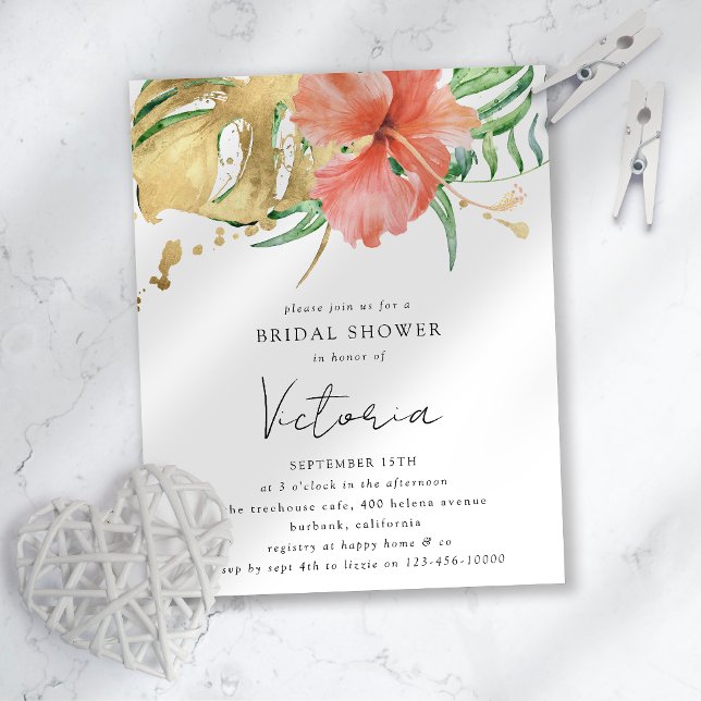 Lámina Boda Tropical Floral Destino Boda Ducha Bridal (Subido por el creador)