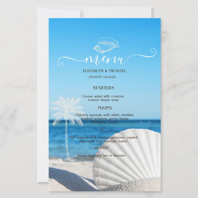Lámina Boda Tropical Playa del Océano (Anverso)
