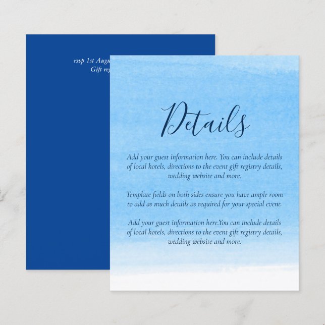 Lámina Boda Tropical Presupuestario Detalles Reclutamient (Anverso / Reverso)