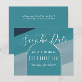 Lámina Boda Verde azulado azul de vidrio marino moderno O