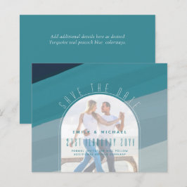 Lámina Boda Verde azulado azul de vidrio marino moderno O