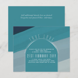 Lámina Boda Verde azulado azul de vidrio marino moderno O