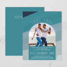 Lámina Boda Verde azulado azul de vidrio marino moderno O