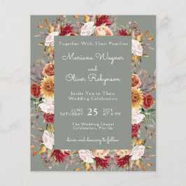 Lámina Boda verde de la salchicha floral del otoño modern