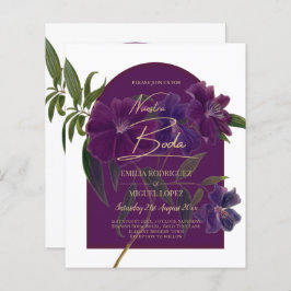 Lámina Boda Verde de Plomo de Hierro Morado Floral