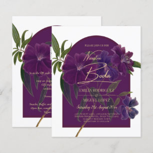 Lámina Boda Verde de Plomo de Hierro Morado Floral