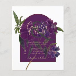 Lámina Boda Verde de Plomo de Hierro Morado Floral