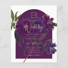 Lámina Boda Verde de Plomo de Hierro Morado Floral