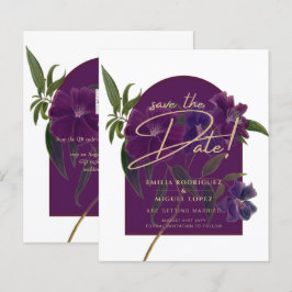 Lámina Boda Verde de Plomo de Hierro Morado Floral