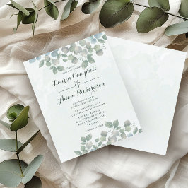 Lámina Boda verde del sabio de color de agua del eucalipt