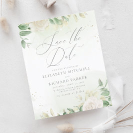 Lámina Boda verde elegante de presupuesto salva la fecha