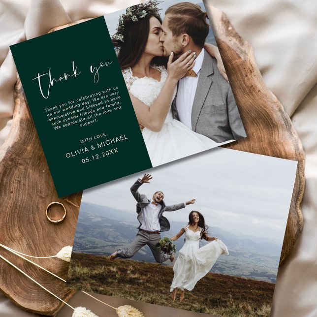 Lámina Boda Verde Esmeralda Presupuestario Gracias Foto (Subido por el creador)