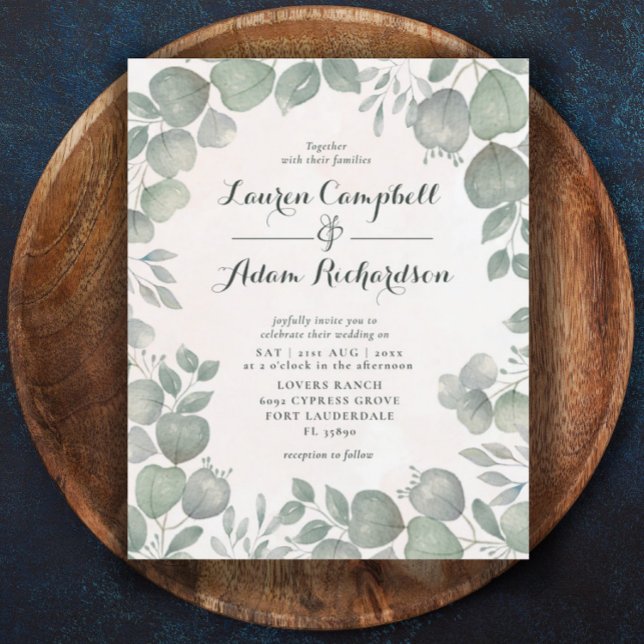 Lámina Boda Verde Eucalyptus de acuarela Rusa Presupuesta (Subido por el creador)