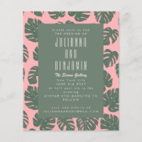 Boda Verde Rosa Botánico de la Planta Monstera Pre