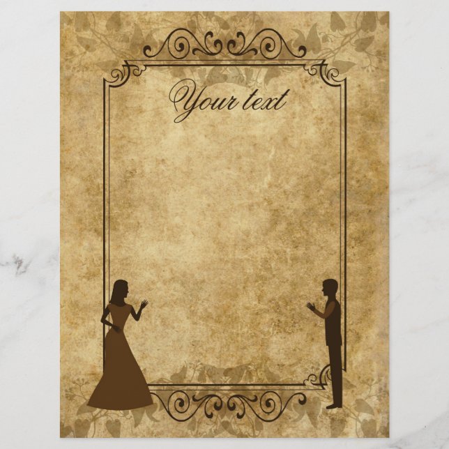 Lámina Boda vintage Novia Groom (Anverso)