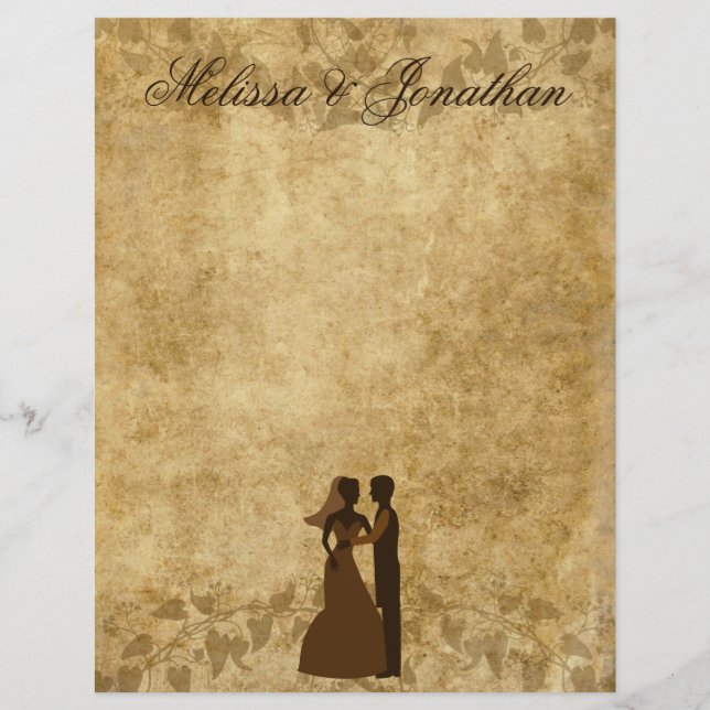 Lámina Boda vintage Novia Groom (Anverso)