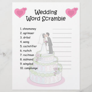 Lámina Boda Word Scramble
