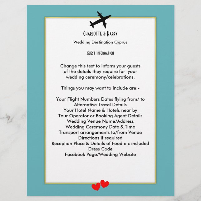 Lámina Bodas Destinos En El Extranjero Información De Inv (Anverso)