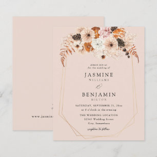 Lámina Bodas Florales Rústicas de Champán Beige Naranja P