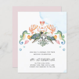 Lámina BODAS Tortugas Marinas Novia y Novio