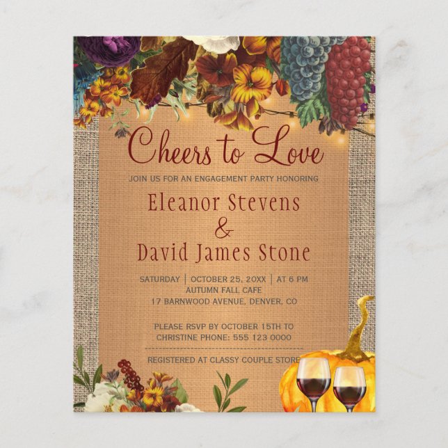 Lámina Bodega rústica de invierno floral BUGET fiesta de  (Anverso)