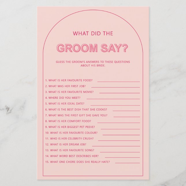 Lámina Bohemio ¿qué dijo el novio de la ducha de novia? (Anverso)