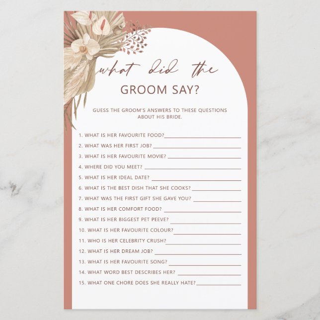 Lámina Bohemio ¿qué dijo el novio de la ducha de novia? (Anverso)