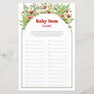 Lámina Boho Arch Berry Sweet Strawberry Baby Item Game