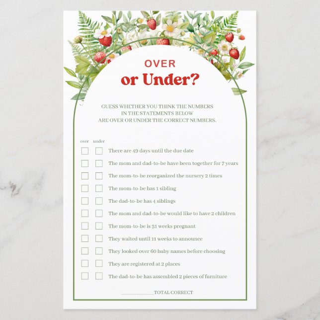 Lámina Boho Arch Fresa dulce sobre o debajo del juego del (Anverso)