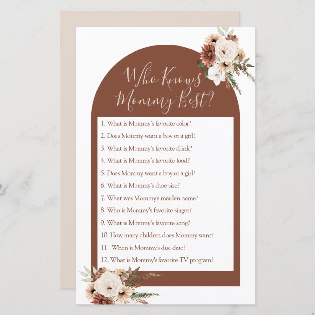 Lámina Boho Arch Terracota que conoce a mi mejor partida (Anverso / Reverso)