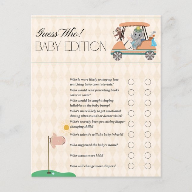 Lámina ¡Boho Baby Shower Adivina Quién! Baby Edition (Anverso)