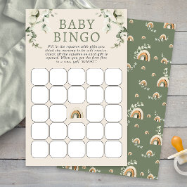 Lámina Boho Baby Shower Bingo Juego