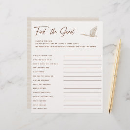 Lámina Boho Baby Shower Find The Guest Game