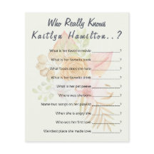 Boho Baby Shower Juego de preguntas Nuevo humor pa
