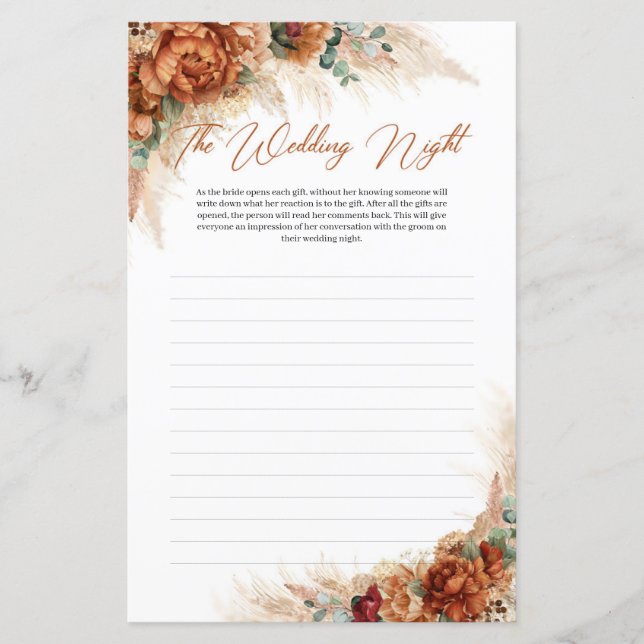 Lámina Boho beach terracotta copper The Boda Night (Anverso)