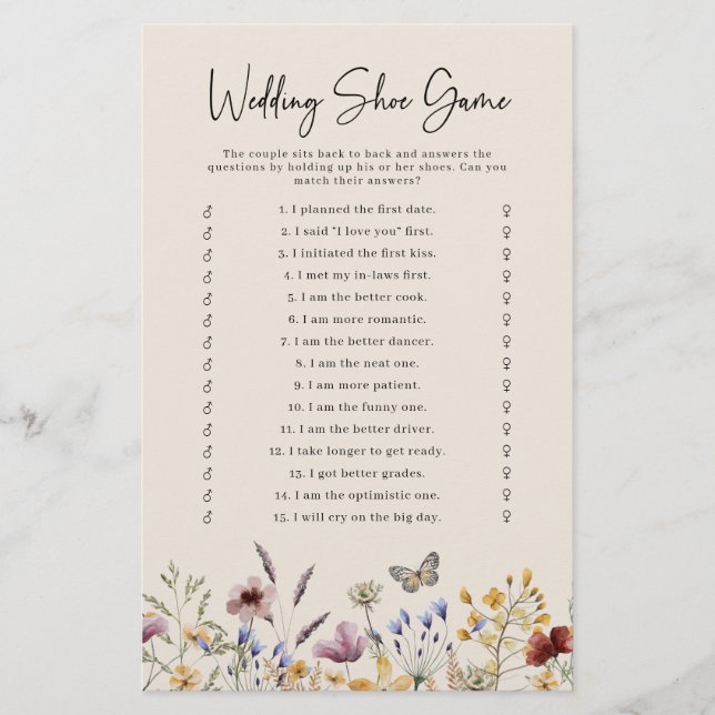 Lámina Boho Boda Shoe Game (Anverso)