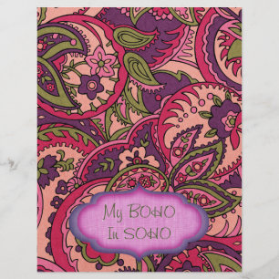 Lámina BOHO Bohemian Colorful Paisley Scrapbook Paper