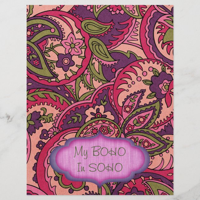 Lámina BOHO Bohemian Colorful Paisley Scrapbook Paper (Anverso)