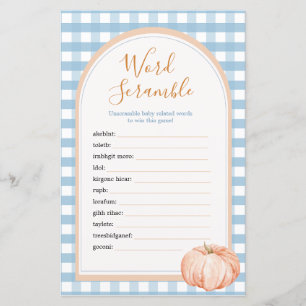 Lámina Boho Boho Blue Gingham Word Scramble Game