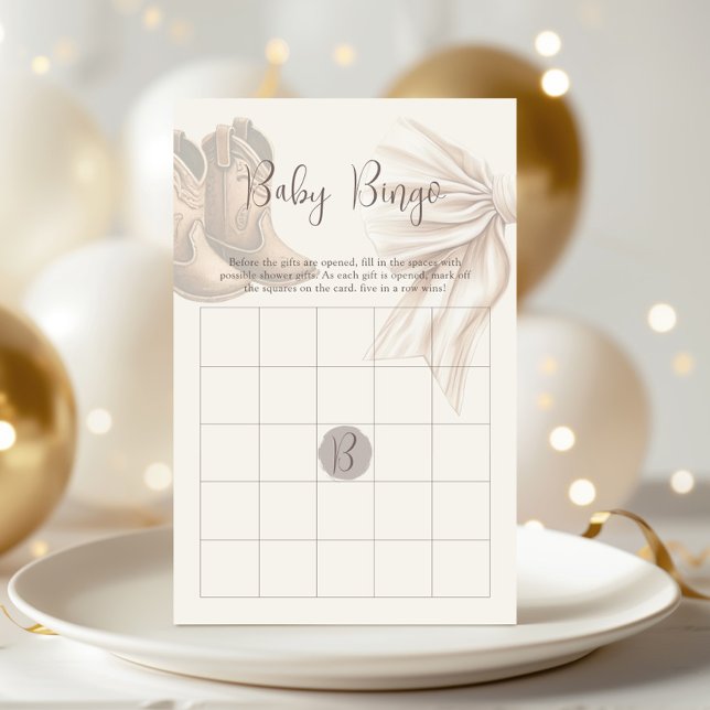 Lámina Boho Boots O Bows Juego De Bingo Revelador De Géne (Subido por el creador)