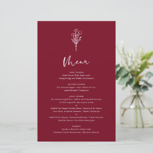 Lámina Boho Botanicals Burgundy Boda Carta