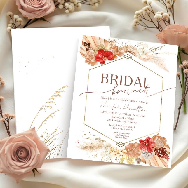 Lámina Boho Bridal Brunch Bridal Bridal Shower Invitación (Subido por el creador)