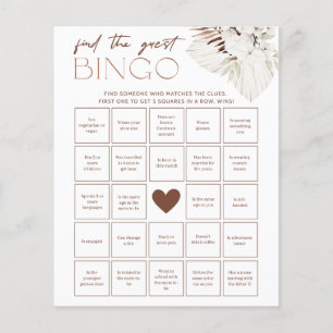 Lámina Boho Bridal Shower Game - Encuentra el Bingo Invit